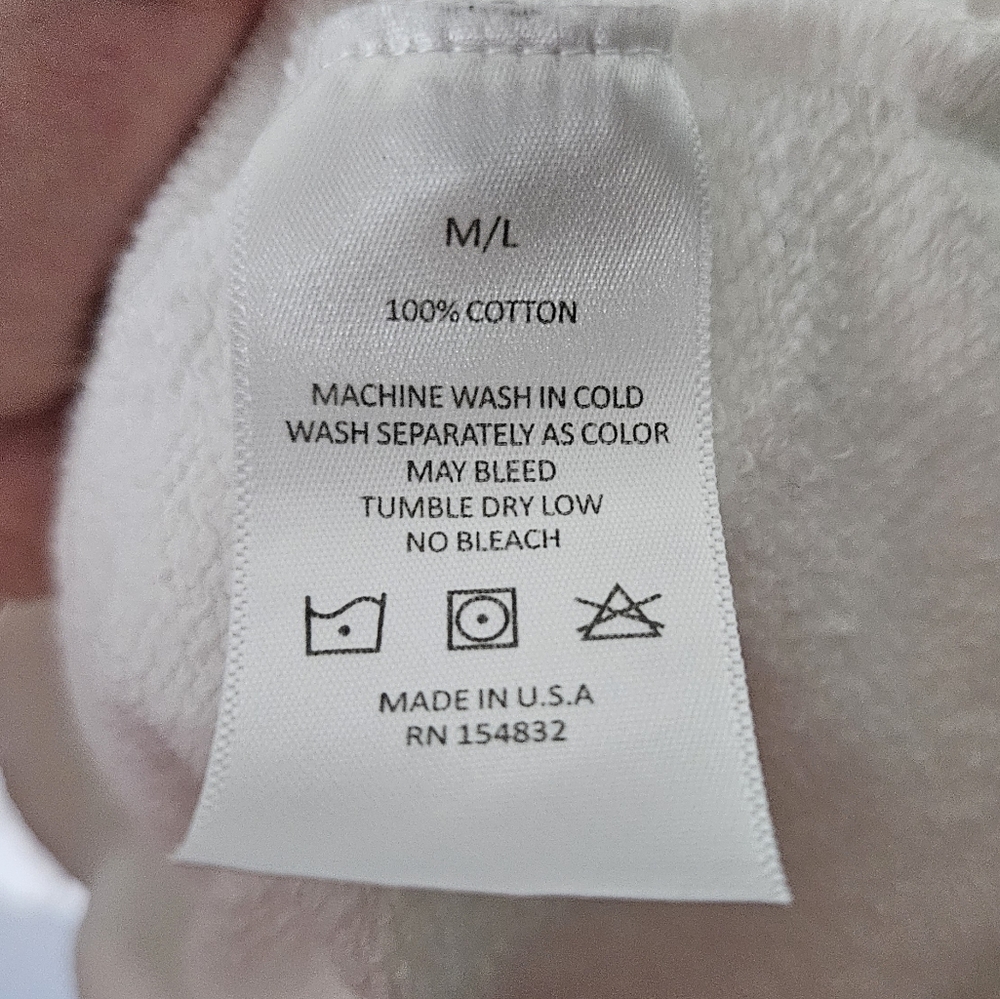 I.S.M.B.S. Essential White Sweatshirt Hand Embroidered Tahoe Size M/L - Picture 14 of 14